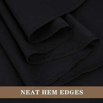 Fitable Black Tablecloths for Rectangle Tables, 6 Pack - 70 x 120 Inches - Reusable and Washable Table Clothes for 6-8 Ft Tables, Polyester Fabric Table Covers for Wedding, Party, Banquet