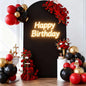7.2FT Black Arch Backdrop Cover - Polyester Fitted Wedding Arch Stand Covers Round Top Chiara Arch Backdrop Cover for Birthday Party Banquet Photo Background Decoration
