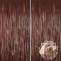 Coffee Brown Metallic Tinsel Backdrop Foil Fringe Curtains 2Packs Door Streamers Backdrop for Birthday Door Decorations, Party Supplies for Bachelorette, Graduation, Christmas Disco Groovy Decors