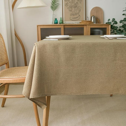 NLMUVW Linen Tablecloth Rectangle Textured Farmhouse Table Cloth Water Resistant Decorative Table Cover for Dining Kitchen Cafe, Dark Burlap, 54 x 96 Inch