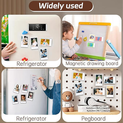 10Pack Magnetic Mini 2x3 Acrylic Picture Frames, Refrigerator Photo Frame Horizontal Vertical Compatible with Fujifilm Instax Polaroid Mini Film for Home Fridge Locker