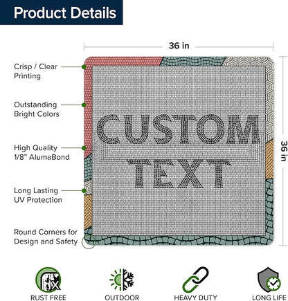 Custom Sign, Custom Street Sign, 11 Font Colors, 13 Font Styles, 4 Hole Options, 22 Sizes, 36x36 Inches, Rust Free DiBound, Fade Resistant, Made in USA by My Sign Center (Fauxsaic 2)