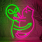 Alien Cat Neon Sign,Neon Signs for Wall Decor,LED Cat Alien Sign,Dimmable Neon Lights for bedroom,Man Cave,USB Powered Neon Light Sign,Cute LED Signs for Wall Decor,Alien Decor,Game Room