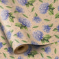 RUSPEPA Hydrangea Wrapping Paper for Women Girls, Mini Roll, Delicate Blooming Floral Gift Wrap, Aesthetic Purple Flower Kraft Paper for Spring, Wedding, Mother's Day, Birthday, 17 Inch x 16.4 Feet