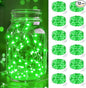 btfarm 12 Pack Fairy Lights Battery Operated, 7FT 20 LED Mini String Lights Waterproof Silver Wire for Mason Jars Centerpiece Table Crafts Bedroom Christmas Decoration, Green