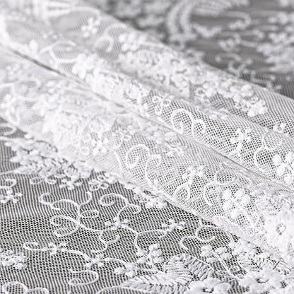 White Lace Table Runner 72 Inches Long,Table Decoration ,Vintage Kitchen Dining Table Decoration ,Table lace Runner, Exquisite Lace Fabric for Wedding /Reception Bridal Shower /Holiday Party