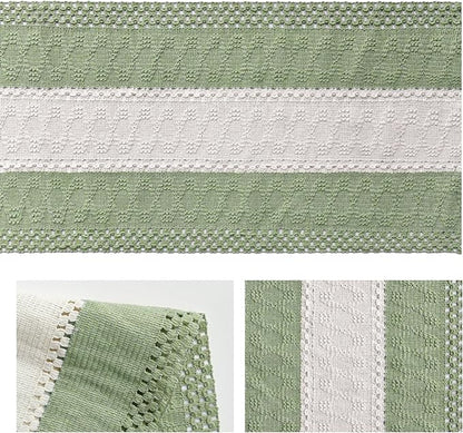 Artoid Mode Light Green Farmhouse Rustic Table Runner, Seasonal Hollow Kitchen Dining Table Decoration for Home Party Decor 12x120 Inch