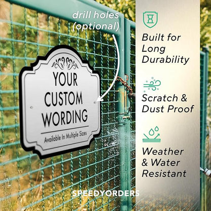 Custom Decorative Outdoor Signs, Personalized Aluminum, Customized Driveway Sign, Waterproof, Made in USA, Metallic Silver 30x24 In