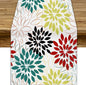 Abstract Red Dahlia Vintage Table Runner, Geometric Lines Mid Century Vintage Modern Colorful Table Runner for Party Kitchen Dining Living Room Laundry Room Decor, 13x60 Inch