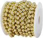 8mm Crafts Faux Pearl Beads Garland Pearl Bead Roll Strand of Pearls to Decorate Floral Centerpieces Wedding Party Favor Christmas Tree(33 Feet Gold)
