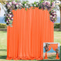 MYSKY HOME Orange Backdrop Curtains for Parties, Weddings, Stage - Light Filtering, Sliding Drapes, 5ft x 10ft, 2 Panels