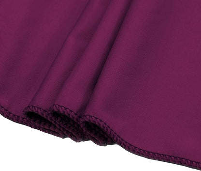 MDS Pack of 50 Spandex Chair Sashes Bows Elastic Stretch Dining Chair Bands Ties Without Slider Buckle Universal fits for Wedding Baby Shower Birthday Party Banquet Event Decoration - Eggplant