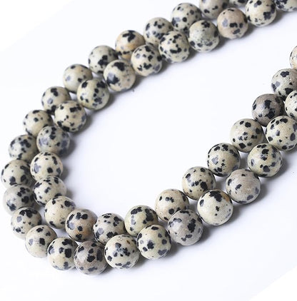 Quail Egg Stone Beads Gemstone Round Crystal Energy Jade Beads Stone Beads for Jewelry Making DIY Bracelet Necklace Jewelry Making 1 Strand 15.5inch 60PCS 6MM