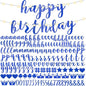 TaoBary 167 Pcs DIY Banner Kit Happy Birthday Glitter Banner Customizable Glitter Make Your Own Kit 162 Letters Symbols and Numbers 3 Rope for Birthday Halloween Wedding Christmas(Royal Blue)