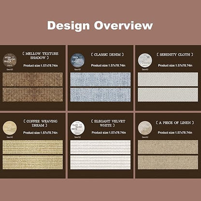 Fabric-Patterned Washi Sticker Set, 6 Rolls Vintage Stickers for Scrapbooking, Journaling, DIY Crafts, and Decorative Wrapping