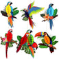 6Pieces Tropical Birds Honeycomb Parrot Paper Cutouts Decorations, Hawaiian Party Hanging Parrot Decorations for Luau Summer Rainforest Party Indoor Outdoor