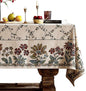 patdrea Designer Linen French Long Tablecloth for Rectangle Table,Fall Country Breathable Floral Tablecloths,Table Cover for Kitchen Dining,Tea Party,Christmas,Thanksgiving,63"x94"-Oliveirad