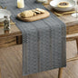 Artoid Mode Dark Grey Farmhouse Woven Rustic Hollow Table Runner, Seasonal Holiday Hollow Kitchen Dining Table Decoration for Home Party Decor 12x90 Inch