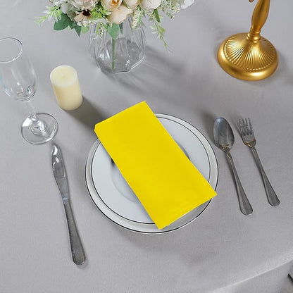 Cloth Napkins 20x20 inch Washable Polyester Dinner Napkins Soft Table Napkins for Wedding Party Dining Banquet(Yellow,100PCS)