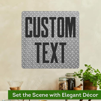 Custom Sign, Custom Street Sign, 11 Font Colors, 13 Font Styles, 4 Hole Options, 22 Sizes, 18x18 Inches, Rust Free DiBound, Fade Resistant, Made in USA by My Sign Center (Diamond Metal)