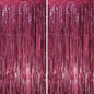 2 Pack Burgundy Foil Fringe Backdrop Curtains, Tinsel Streamers Party Decorations, Fringe Backdrop, Door Shimmer for Retro Theme Party