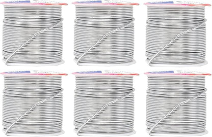 Mandala Crafts 16 Gauge Anodized Aluminum Craft Wire for Jewelry Making – 390 FT Colored Flexible Silver Combo Wire - Bendable for Bonsai Armature Crafting Sculpting