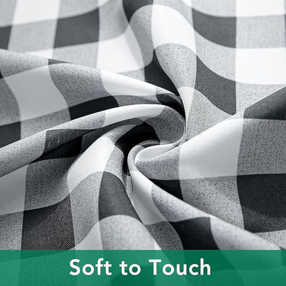Biscaynebay Fabric Square Tablecloths 60x60 Inch, Black/Grey Scottish Plaid Table Cloth Small Card Folding Table Covers Water Resistant for Dining, Kitchen, Wedding and Parties, etc Machine Washable