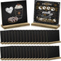 Queekay 36 Pcs Mini Chalkboard Signs Tabletop with Stand 5 x 6 Inch Wooden Chalkboard Sign Vintage Chalk Board Sign Decorative Centerpieces for Food Signs Table Numbers Message Boards Party Supplies