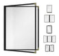 Goodsmart Restaurant Menu Covers - 25 Pack Black 8.5" x 11", 2-Page/4-View, Side-Loading Vinyl Menu Holders, Clear Sleeves, Double-Stitched Edge, Leather-Style Café Covers with Gold Corners