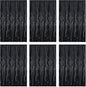 Black Foil Fringe Curtain 3.3×8.3FT 6 Packs, Metallic Tinsel Curtains Party Streamers for Birthday Graduation Baby Shower Decoration (6pcs,3.3FT×8.3FT, Black)