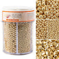 Kasvan Gold Pearl Sugar Sprinkles, 6 Sizes Mix for Cake Decorating, 230g/8.1oz, Ice Cream Toppings and Cookie Decorating, Wedding Party Chirstmas Supplies (Gold)