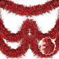 25 Feet Red Christmas Tinsel Garland, Metallic Foil Twist Banner Wall Hanging Tinsel Streamers Backdrop for Parade Floats, Christmas, Mother's Day, Birthday Party Decorations(4in x 25ft)
