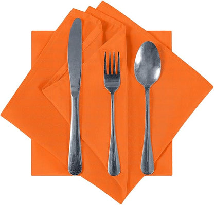 Cupuamon Cloth Napkins 20x20 inch Washable Polyester Dinner Napkins Soft Table Napkins for Wedding Party Dining Banquet(Orange,25PCS)