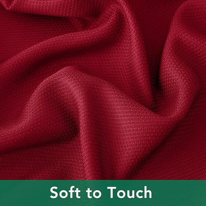 Biscaynebay Textured Fabric Christmas Rectangle Table Cloth 90x156 Inch, Red Water Resistant Tablecloths for Dining, Kitchen, Wedding and Parties, Machine Washable