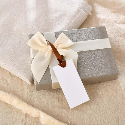 60pcs Place Cards for Table Setting.Name Table Cards. Wedding Place Cards with Dark Brown Ribbons. Can be Used for Wedding Banquet Table Decoration and Present Tags for Parties (Brown)