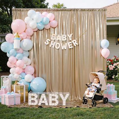 30x10 ft Wrinkle Free Champagne Sequin Backdrop Curtain for Parties,Thick Not Fall-Off Glitter Backdrop Drapes,6 Panels 5x10ft Shimmer Photo Back Drop Cloth for Wedding Birthday Photography Background