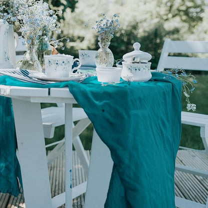 1 Pack Cheesecloth Table Runner 10Ft Christmas Gauze Boho Table Runners for Wedding Decor Bridal Shower Decorations Baby Shower Party(35" x 120")