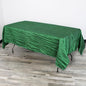 YOUR CHAIR COVERS - 60 x 102 inch Rectangular Crinkle Taffeta Tablecloth - Hunter Green, Rectangle Table Linens for 6 ft Rectangular Tables, Wedding Crushed Table Cloth