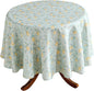 patdrea Designer Green Round Tablecloth,Vintage Linen Yellow Fruits Pattern Durable Table Cloth,Decor Table Cover Cloth for Kitchen Dining Christmas,Thanksgiving,Tea Party,Diameter 67"-Ania a