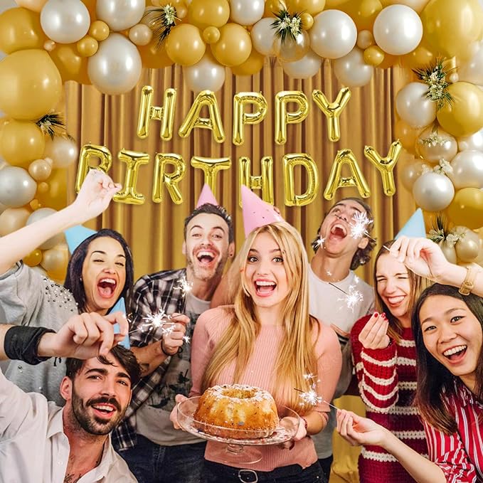 10 x 7 Feet Gold Backdrop Curtain for Partie, Background Curtains for Photoshoot, Birthday, Wedding, Halloween, Thanksgiving, Christmas, New Year Party Decoration 5Ft x 7Ft, 2 Panels