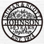 Custom 50th/40th/60th/70th/30th/1-99 Years Wedding Anniversary Sign Gifts for Couples Parents, Custom Metal Monogram Sign Personalized Family Name Signs (Flowers)
