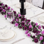5 Pcs 41FT Flower Garland, Artificial Rose Garland Flowers Plants Fake Flower Hanging Rose Ivy, Birthday Party Valentine's Day Wedding Wall Arch Decor（Purple）