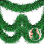 50 Feet Green Christmas Tinsel Garland, Metallic Foil Twist Banner Wall Hanging Tinsel Streamers Backdrop for Parade Floats, Christmas, Mother's Day, Birthday Party Decorations(2in x 50ft)
