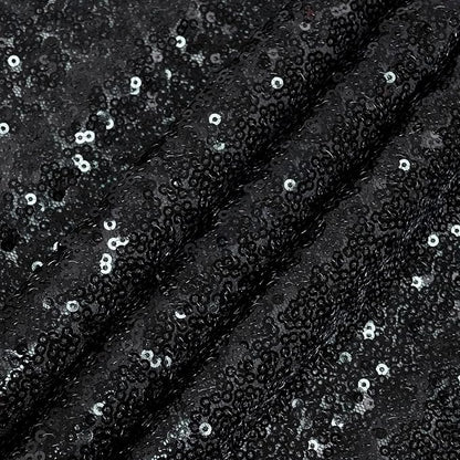 Eternal Beauty Black Sequin Backdrop, 7x7 Ft Halloween Glitter Background Curtains for Shimmer Photography Party Wedding Birthday Back Drop Decor