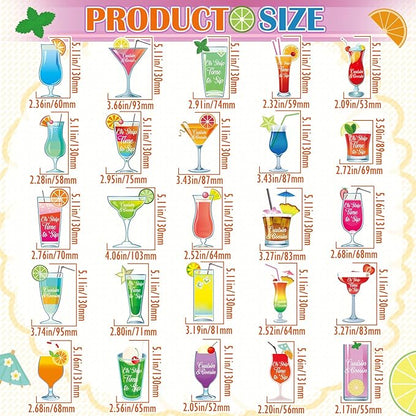 Xuhal 25 Pieces Tropical Drink Cruise Door Decorations Funny Magnetic Cruise Decorations Magnet Customized Door Cabin Decor for Carnival Birthday Essentials Accessories Magnet