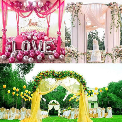 Crystal Organza Tulle Sheer Fabric Backdrop Curtains for Wedding Baby Shower Birthday Party Event Decor, 19” by 30 Yard (Yellow)