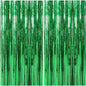2 Pack Foil Curtain Backdrop Green Metallic Tinsel Foil Fringe Curtains Photo Booth Props for Birthday Wedding Engagement Baby Shower Bachelorette Christmas Holiday Celebration Party Decorations