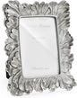 4x6 Silver Picture Frame, Vintage Silver Palm Leaves Textured Hand-Crafted Resin Frames with Glass Front, Elegant Retro Rustic Design Photo Frame for Wall and Tabletop Display Home Decor