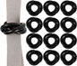 Three Ring Wooden Napkin Rings Set of 12 - Acacia Wood Interlocked Napkin Holder Cuffs for Dinner Table Décor - Rustic Modern Serviette Rings for Weddings, Parties, Receptions (Black) - CLEENTABLE