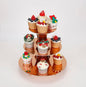 3-Tier Cupcake Stand, Rose Gold Cardboard Cake Stand holder, Tiered DIY Cupcake Stand Tower for Dessert Table Displays, Birthday Theme Party Favors Decoration, Floral Tea Party, 12" W x 12.8" H